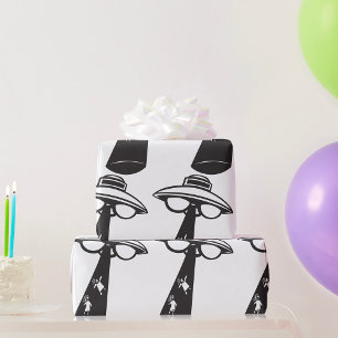 Papier Cadeau Graphique d'enlèvement d'ovni rétro Alien Sci-Fi