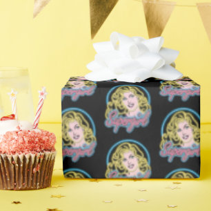 Papier Cadeau Graphique des lumières de Neon Retro Supergirl