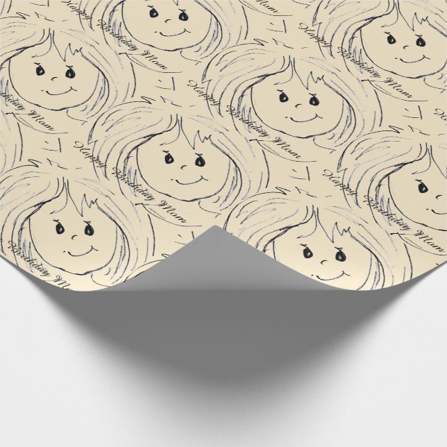 Papier Cadeau Graphiques de visage Animé pour l'anniversaire de  (Coin)
