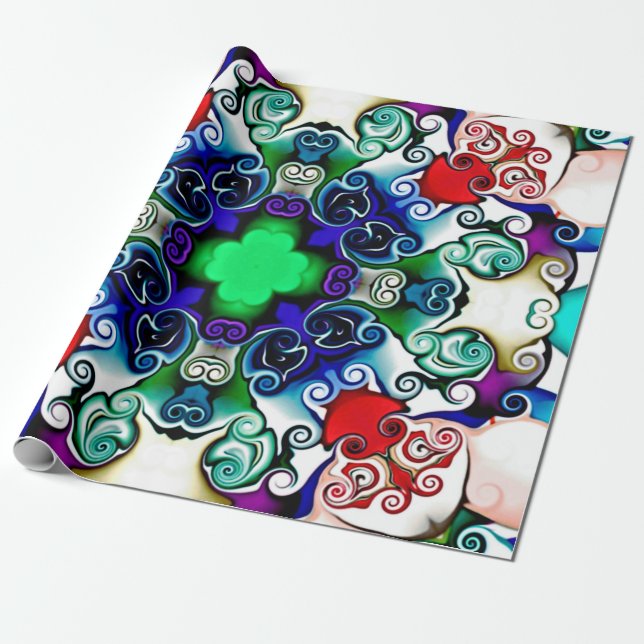 Papier Cadeau Graphiques informatiques. Illustration d'un flo ab (Déroulé)