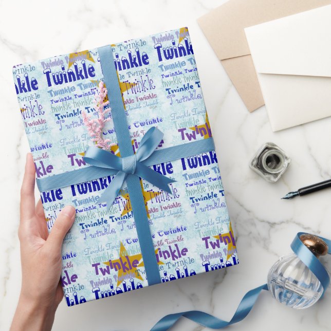 Papier Cadeau Graphiques Twinkle Twinkle avec étoiles (Cadeaux)