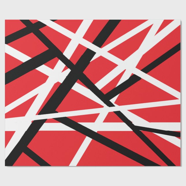 Papier Cadeau graphisme rouge, noir et blanc (Plat)