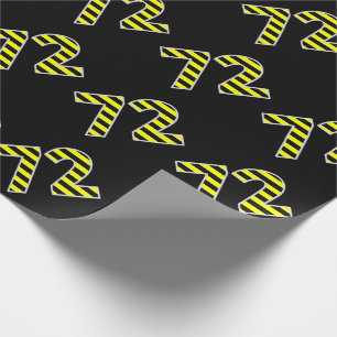 Papier Cadeau Gras, Black & Yellow Stripes 72 Numéro d'événement