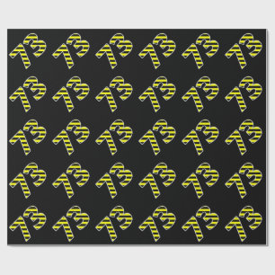 Papier Cadeau Gras, Black & Yellow Stripes 73 Numéro d'événement