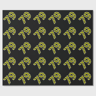 Papier Cadeau Gras, Black & Yellow Stripes 79 Numéro d'événement