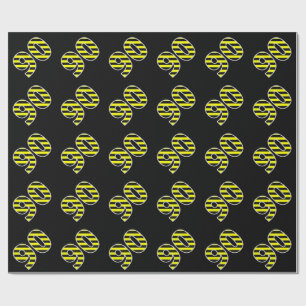 Papier Cadeau Gras, Black & Yellow Stripes 90 Numéro d'événement