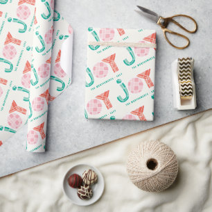 Papier Cadeau Gras Chunky Géométrique Joie Colorée Points Holida