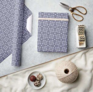 Papier Cadeau Gras Deux Tons Violet Géométrique Diamant Starburs