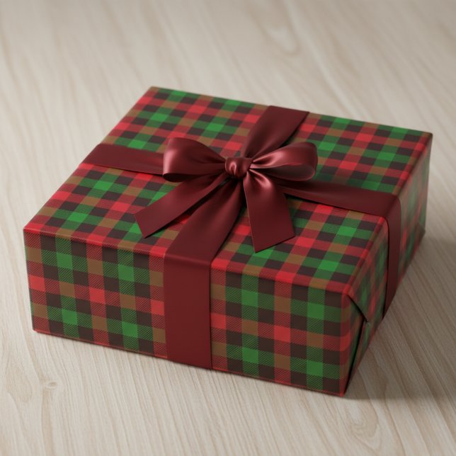 Papier Cadeau Gras Holiday Plaid (Buffalo Plaid Holiday Wrapping Paper)