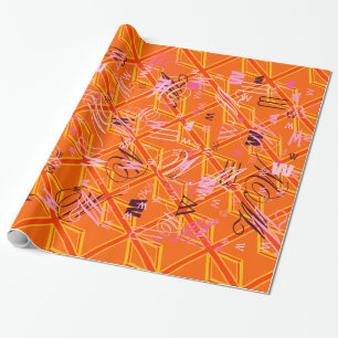 Papier Cadeau Gras orange Union Jack Britanniques Drapeau Swag