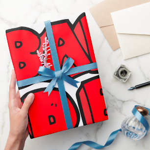 Papier Cadeau Gras rouge mauvais style de graffiti