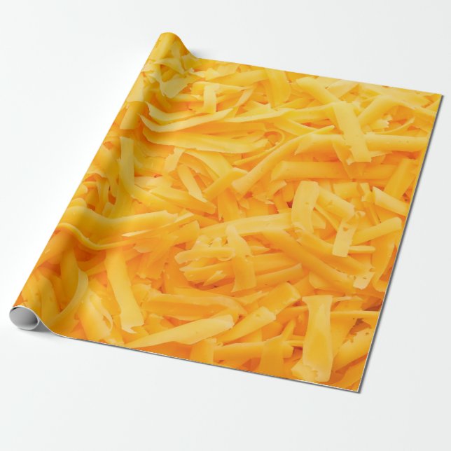 Papier Cadeau grated cheddar cheese top view (Déroulé)