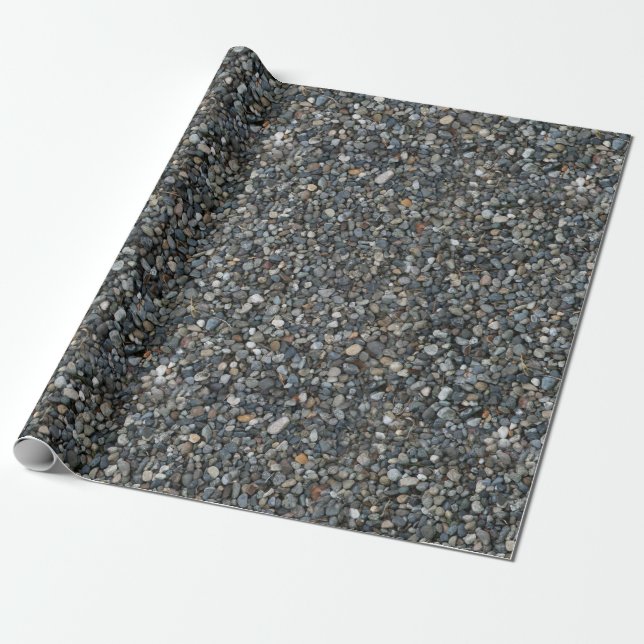 Papier Cadeau Gravel de pois gris Rocks Galets (Déroulé)