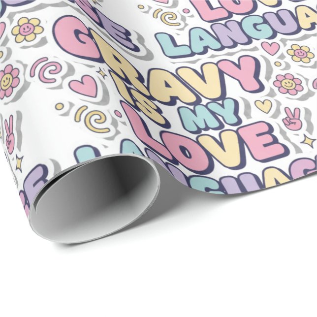 Papier Cadeau Gravy Is My Love Language Wrapping Paper (Coin rond)