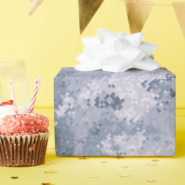 Papier Cadeau Gray Digi Camo (Fête d'anniversaire)