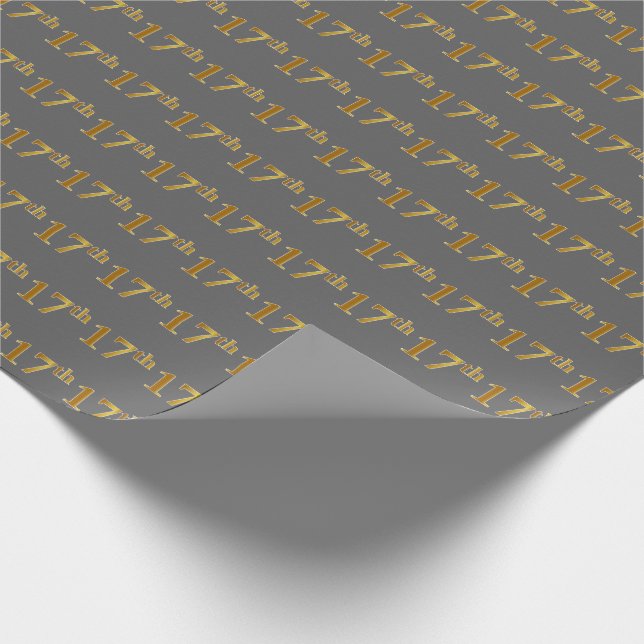 Papier Cadeau Gray, Faux Gold 17e (dix-septième) (Coin)