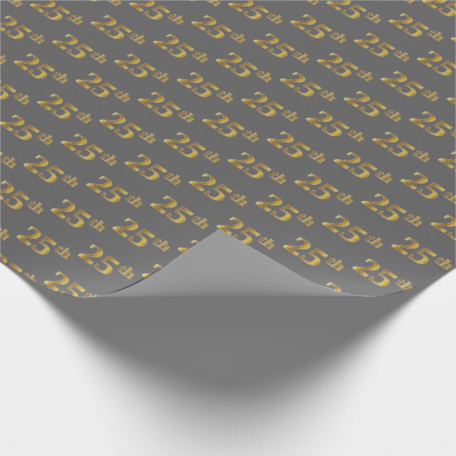Papier Cadeau Gray, Faux Gold 25e (Vingt-cinquième) (Coin)