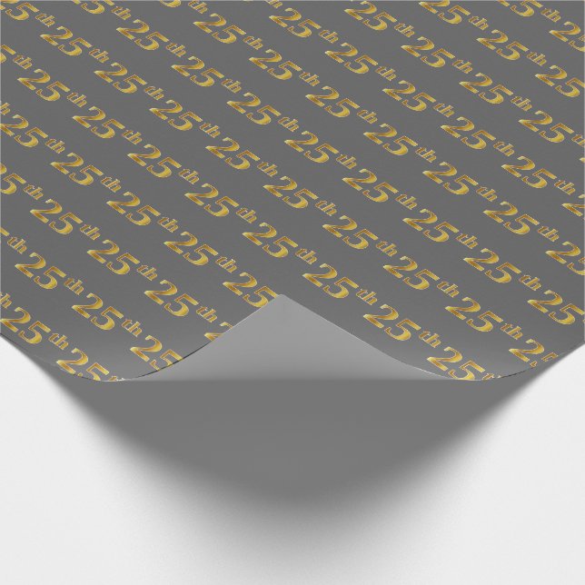 Papier Cadeau Gray, Faux Gold 25e (Vingt-cinquième) (Coin)
