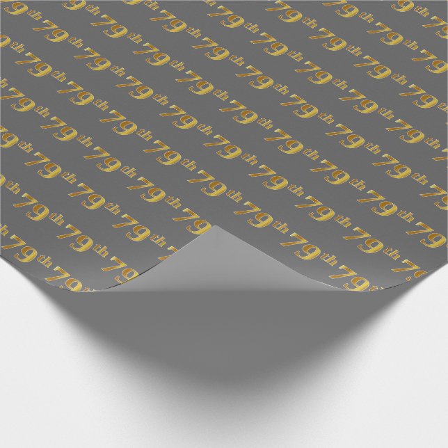 Papier Cadeau Gray, Faux Gold 79e (Soixante-dix-neuvième) (Coin)