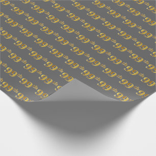 Papier Cadeau Gray, Faux Gold 99e (Quatre-vingt-dix-neuvième)