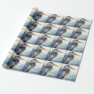 Papier Cadeau Great Blue Heron Faune Mer Terres Humides Oiseaux 