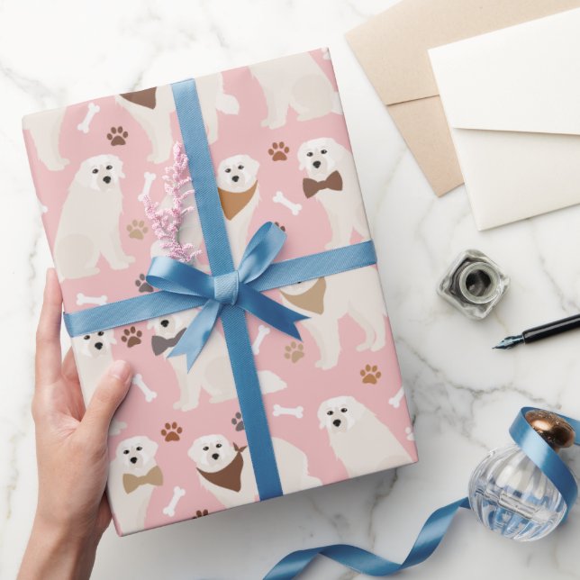 Papier Cadeau Great Pyrenees Paws and Bones Wrapping Paper (Cadeaux)