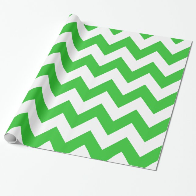 Papier Cadeau Green Bold Chevron (Déroulé)
