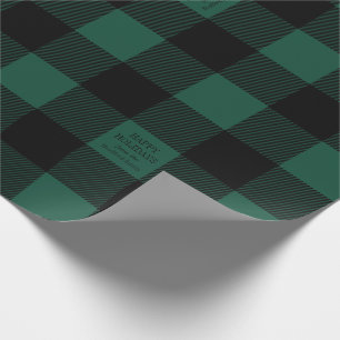 Papier Cadeau Green Buffalo Check Plaid Fête Personnalisée