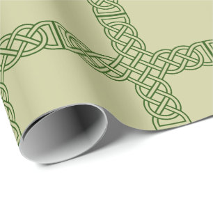 Papier Cadeau Green Celte Cross Irlandais Thème
