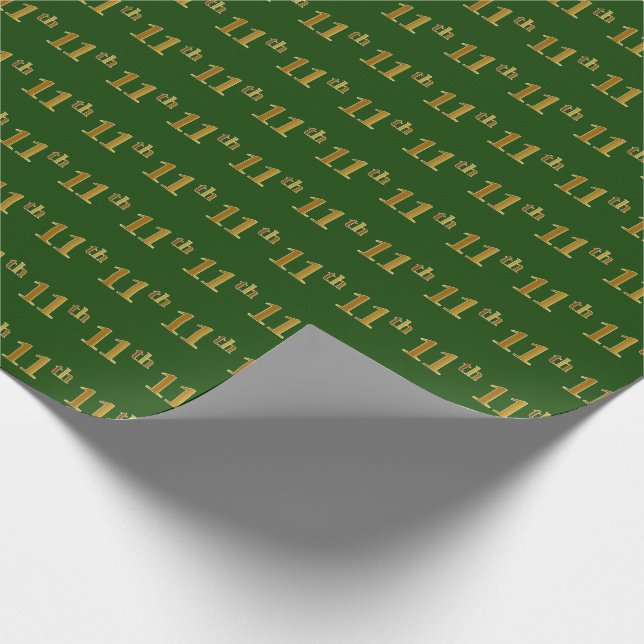 Papier Cadeau Green, Faux Gold 11e (onzième) événement (Coin)