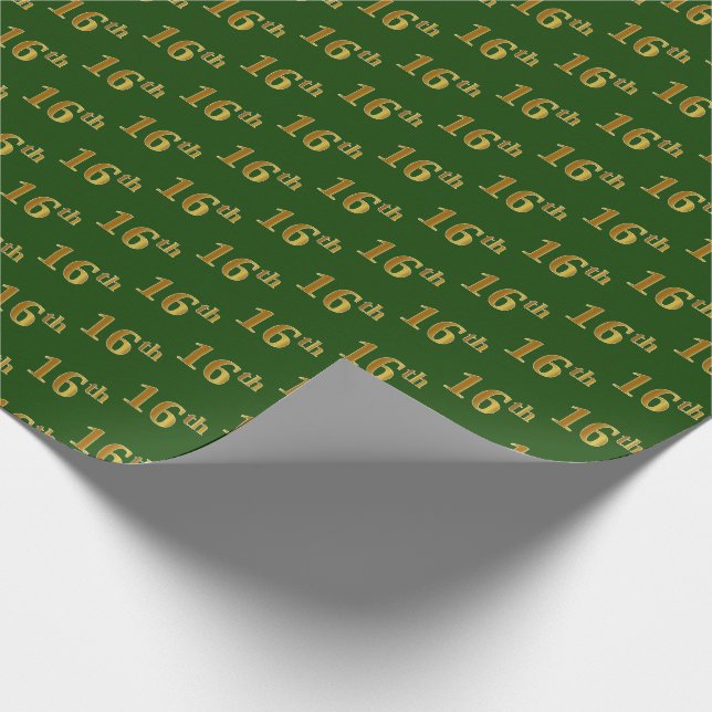 Papier Cadeau Green, Faux Gold 16e (seizième) événement (Coin)