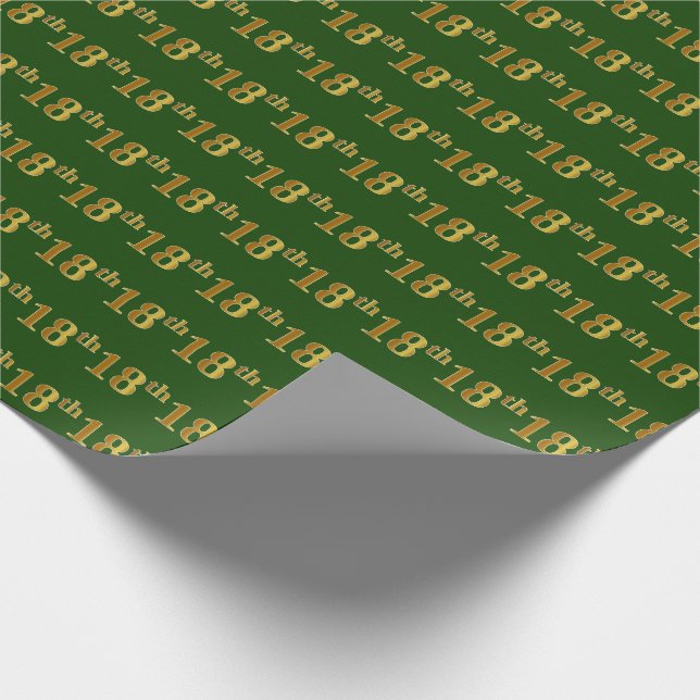 Papier Cadeau Green, Faux Gold 18e (dix-huitième) (Coin)