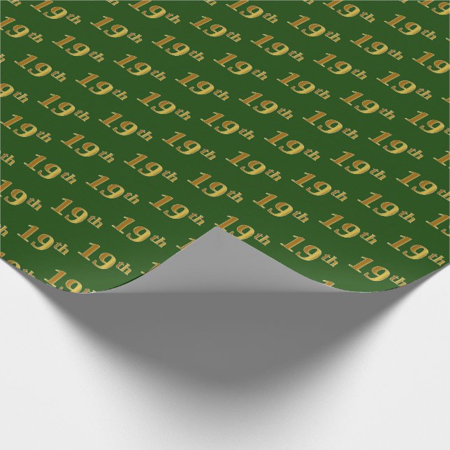 Papier Cadeau Green, Faux Gold 19e (dix-neuvième) (Coin)