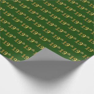 Papier Cadeau Green, Faux Gold 19e (dix-neuvième)