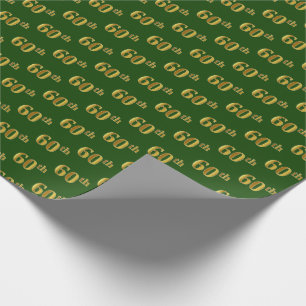 Papier Cadeau Green, Faux Gold 60e (Soixantième)