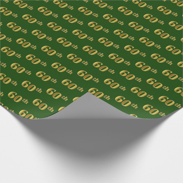 Papier Cadeau Green, Faux Gold 60e (Soixantième) (Coin)