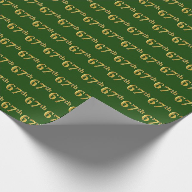 Papier Cadeau Green, Faux Gold 67e (Soixante-septième) (Coin)