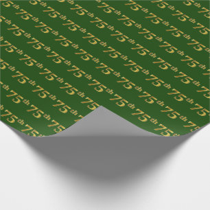 Papier Cadeau Green, Faux Gold 75e (Soixante-quinzième)