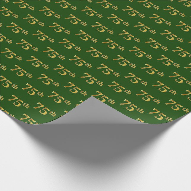Papier Cadeau Green, Faux Gold 75e (Soixante-quinzième) (Coin)