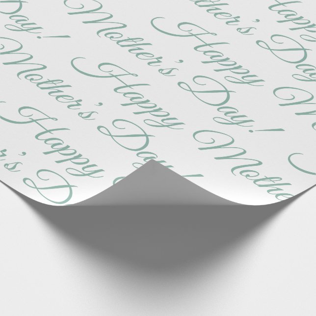 Papier Cadeau Green Happy Mother's Day Script Holiday (Coin)