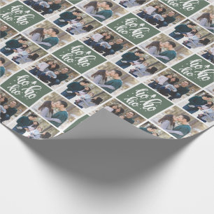 Papier Cadeau Green Ho Ho Ho Joyeux Noël - 3 Photos