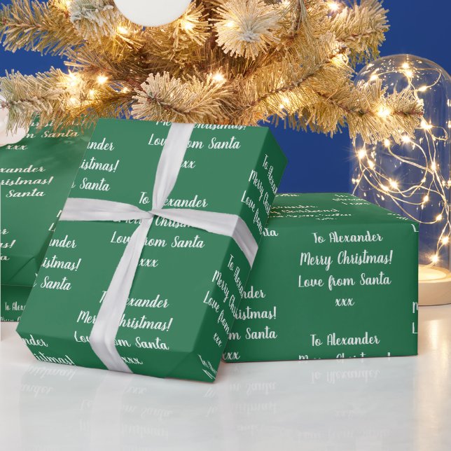 Papier Cadeau Green Joyeux Noël Amour Personnalisé De Père Noël (Vacances)