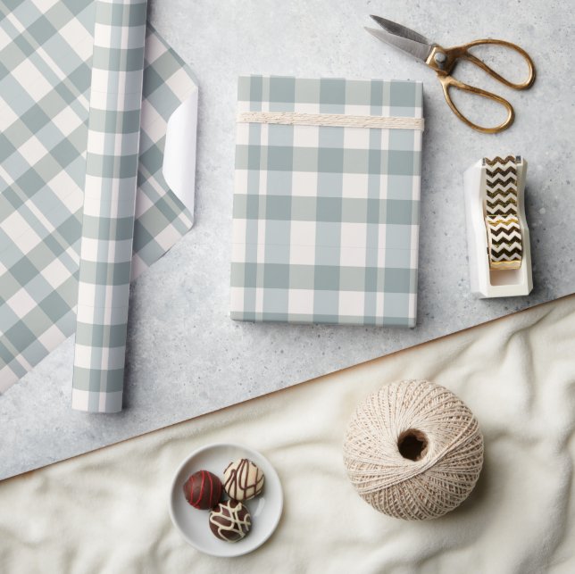 Papier Cadeau Green Plaid En vichy Country Farmhouse Simple (Artisanat)