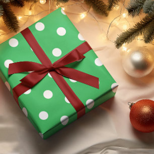 Papier Cadeau Green Polka