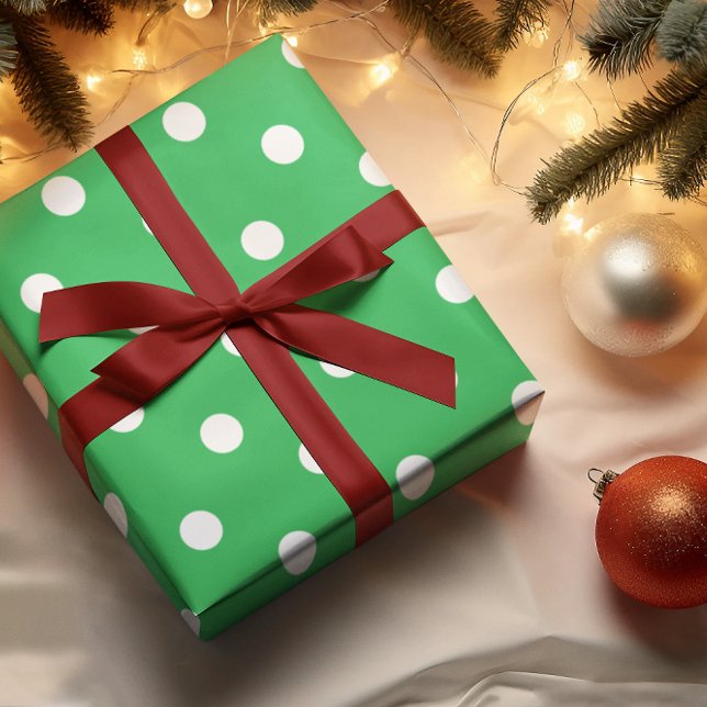 Papier Cadeau Green Polka (Créateur téléchargé)
