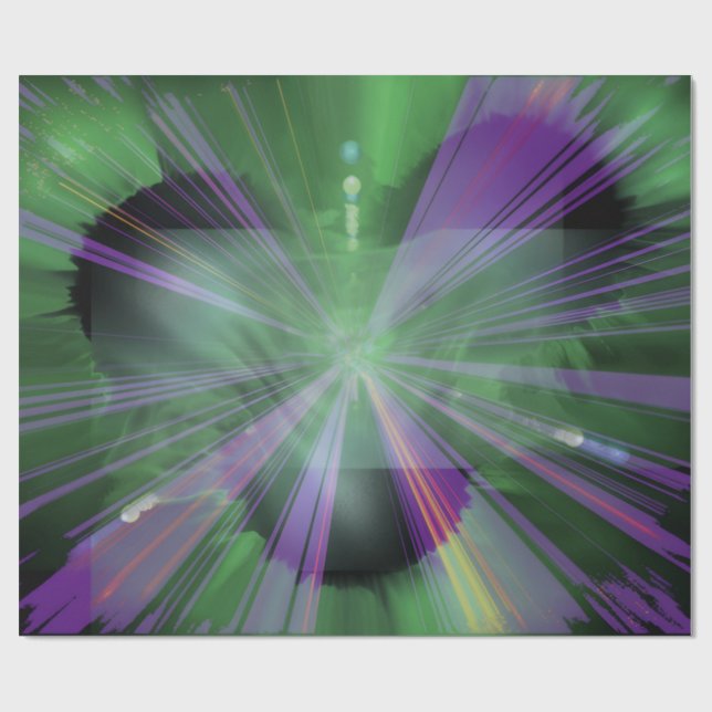 Papier Cadeau Green Violet Mystery Wrapping Paper (Plat)