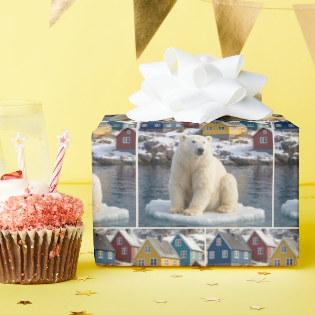 Papier Cadeau Greenland Polar Bear On an Ice Floe (Fête d'anniversaire)