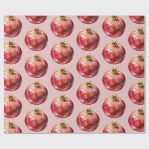 Papier Cadeau Grenade de fruit aquarelle tendance moderne