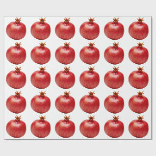 Papier Cadeau Grenade Rouge Entière Fraîche Fruit Alimentation S