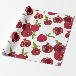 Papier Cadeau grenades aux fruits rouges et brillants